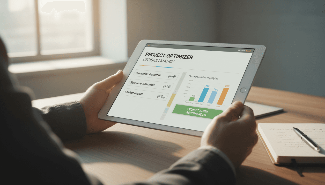Decision-making AI analysis on tablet